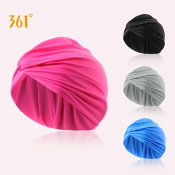 

361 Swim Caps for Women Elegant Pleated Long Hair Swimming Cap Ear Protection Swimming Accessories