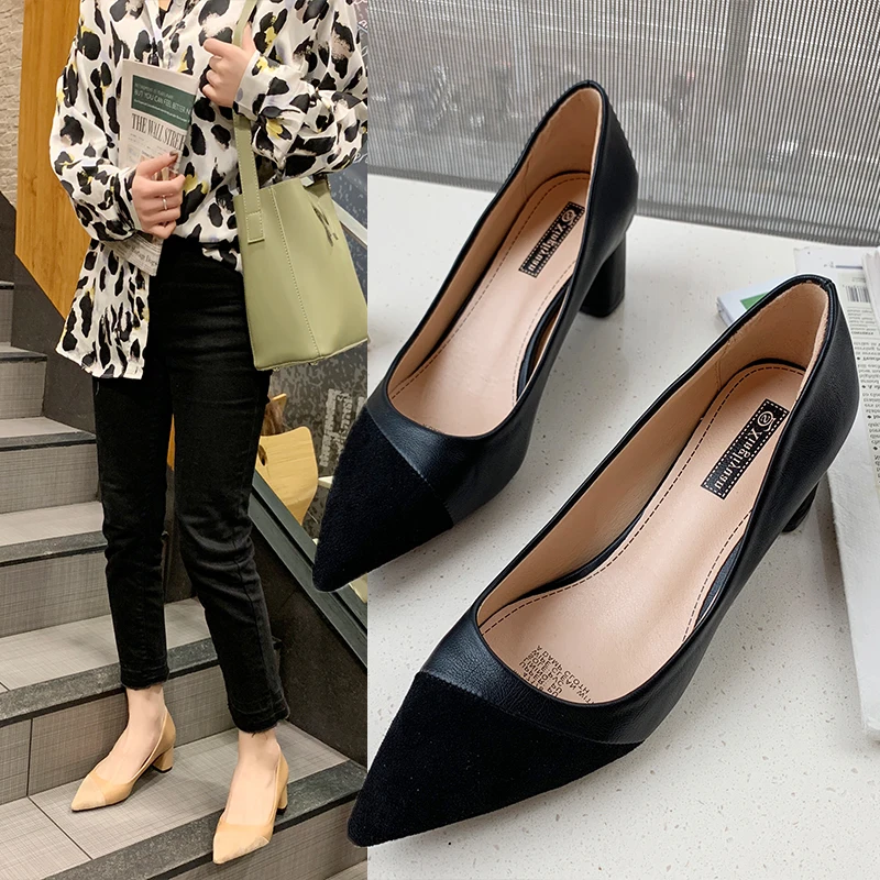 

Cremulen 2019 New Fashion High Heels Women Lady Pointed Toe Pumps Shoes Casual Office Work Shoes