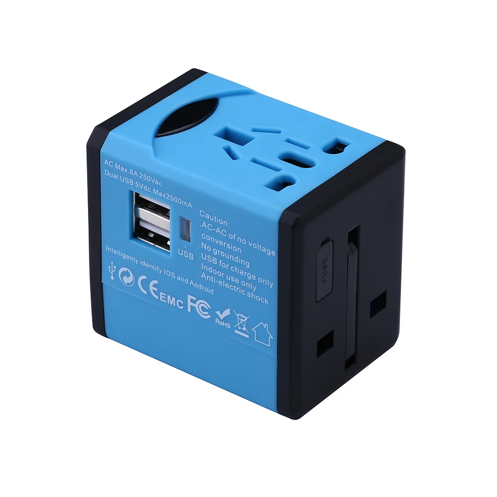 Universal Travel Adapter Electrical Plugs Sockets 5V 2.1A AC TO USB Power Wall Charger for Android and IOS System | Электроника