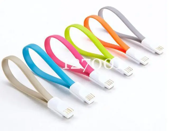 dhl-100-pcs-new-colorful-usb-charger-and-data-cable-magnet-21cm-short