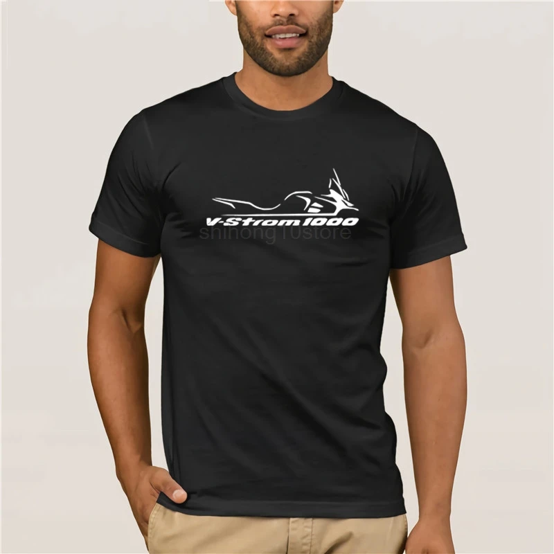 

T Shirts Fashion 2019 Summer New Men 100% Cotton Hot Sale VStrom 1000 T-Shirt Motorcycles V-Strom Fans brand Tee Shirts
