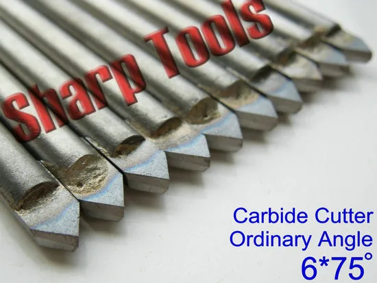 V Shape Stone Engraving Bits 75 Ordinary Degree, Solid Carbide Mills CNC Router Bits Engraving Cutter for Marble Stone Milling