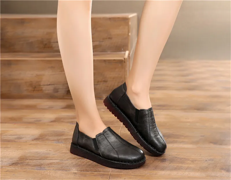 Обувь CEYANEAO на плоской подошве из натуральной кожи в стиле ретро; обувь для беременных; обувь для вождения; женские мокасины