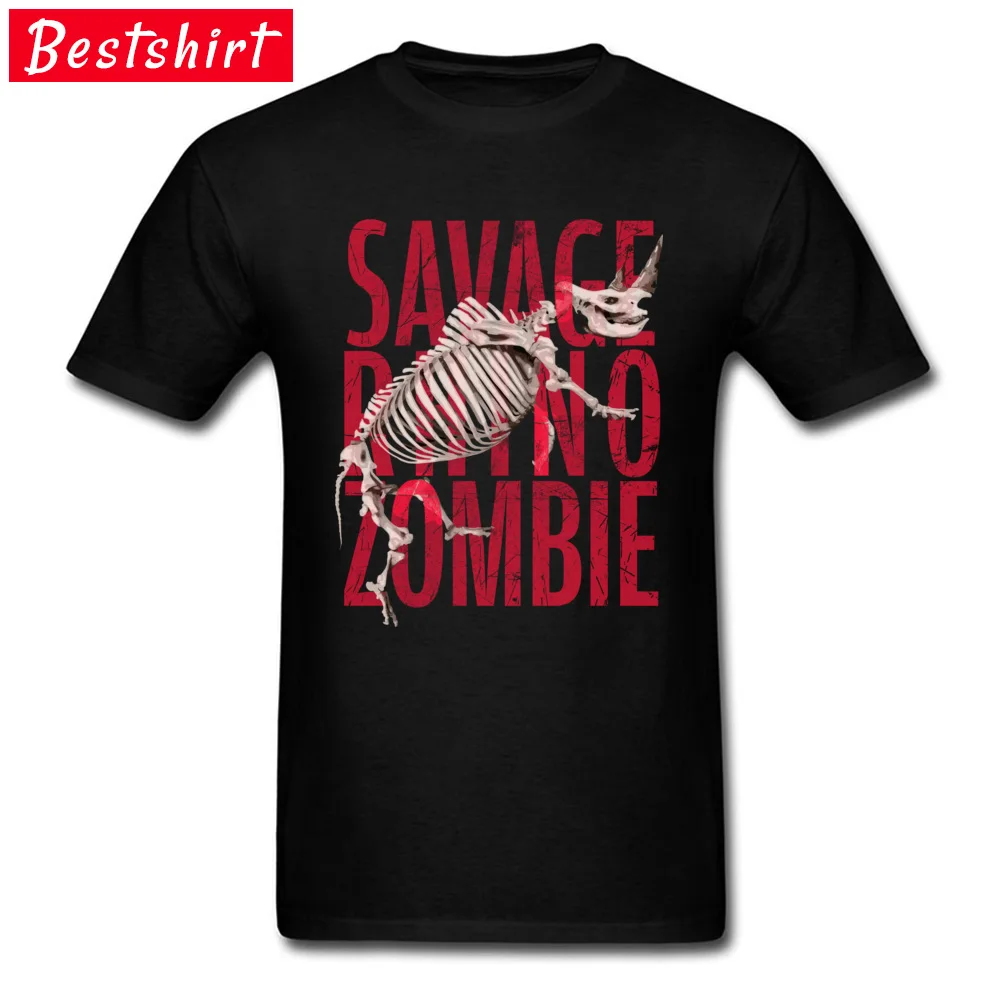 Savage Rhino Skeleton Zombie Casual Summer Autumn 100% Cotton O Neck Men Tops Shirt cosie Tee-Shirt Cheap Short Sleeve T Shirts Savage Rhino Skeleton Zombie black