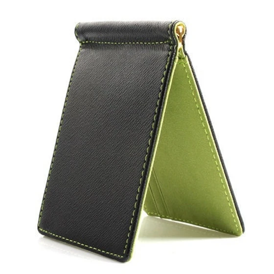 

Faux Leather Slim Mens Credit Card Wallet Money Clip Contract Color Simple Design Burnished Edges Brand New Men Bifold Wallets