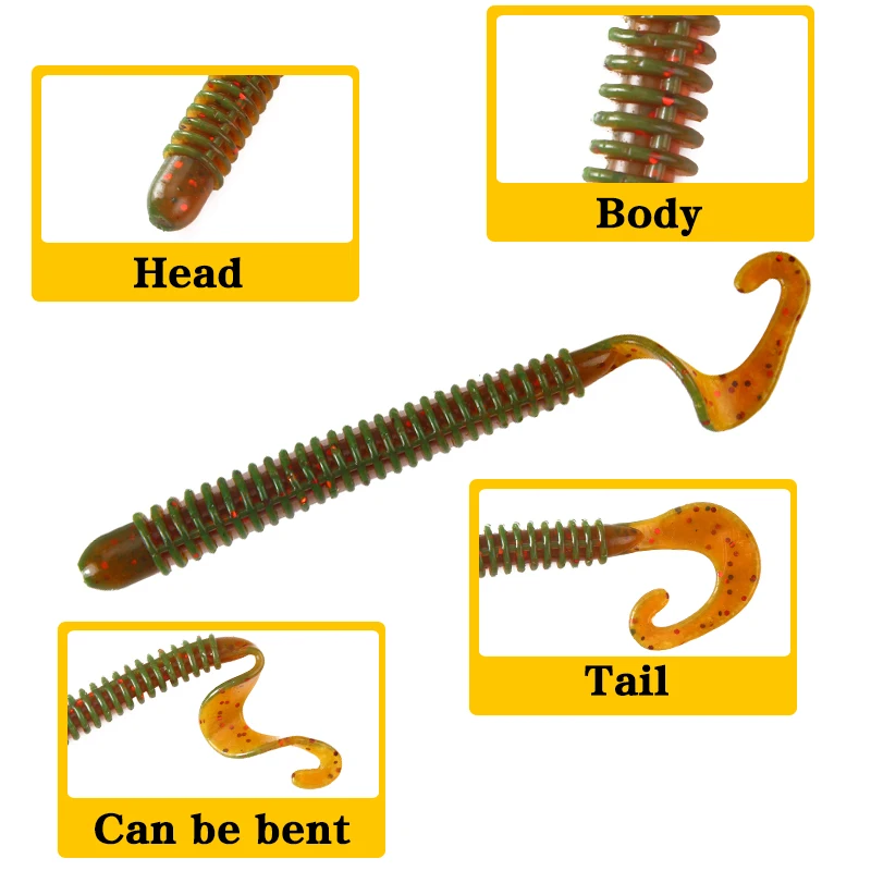 YTQHXY, 20 шт./лот, приманка для рыбалки, Мягкая приманка, Сатурн, червь, 2,4 г, 8,5 см, Гибкая силиконовая приманка, приманки для рыбалки, рыболовные снасти, WQ428