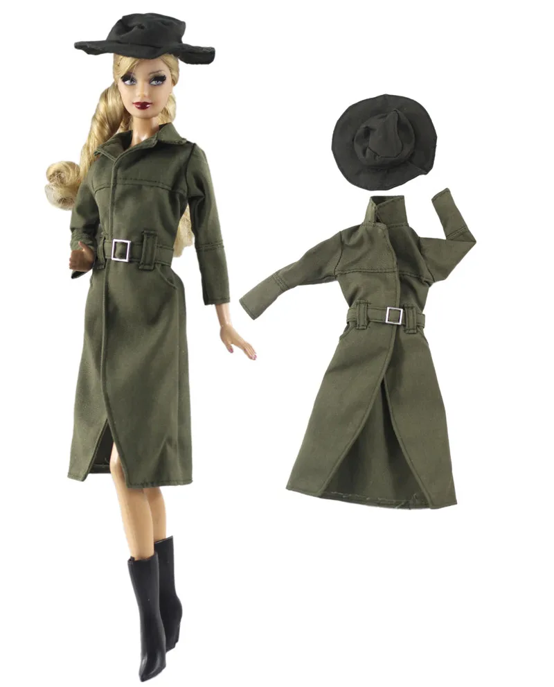 

NK One Set Doll Dress Fashion Super Model Coat Modern Outfit Daily Wear Hat For Barbie Doll Accessories Gift Baby Toys 92A