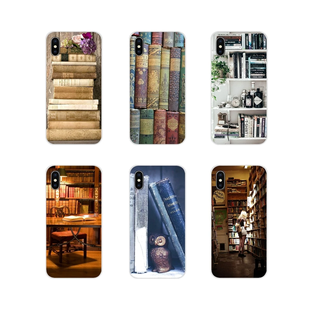 

For Huawei G7 G8 P7 P8 P9 P10 P20 P30 Lite Mini Pro P Smart Plus 2017 2018 2019 Vintage Bookshelves Book Lover Mobile Phone Case