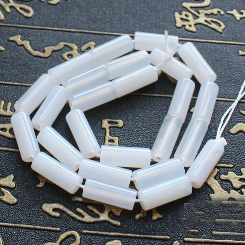 

Natural 6x16mm White Aga Tube Loose beads 15inch/26pcs ,For Jewelry making, can mixed wholesale!