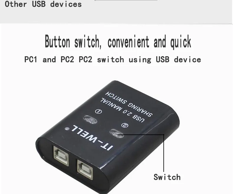 Usb-хаб, 2 порта/4 порта, концентратор, usb-коммутатор, адаптер, коробка для сканера, Stampante 2/4, компьютеры, общий принтер