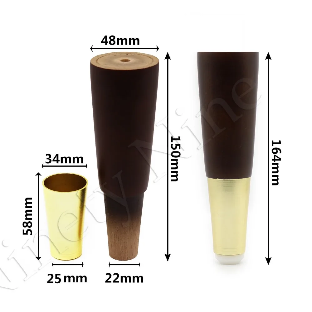 4 шт. 4 шт. орехового цвета из натурального дерева надежная деревянная мебель из орехового дерева ножка в форме конуса деревянные ножки для