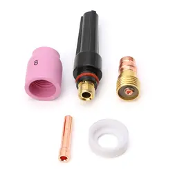 5 шт. Tig сварочный фонарь Stubby Cup Gas Collet Body Lens Kit