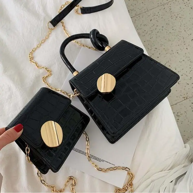 

2019 Fashion New Tote bag Quality Leather Women's Designer Handbag Crocodile pattern Chain Shoulder Messenger Bag LW-260