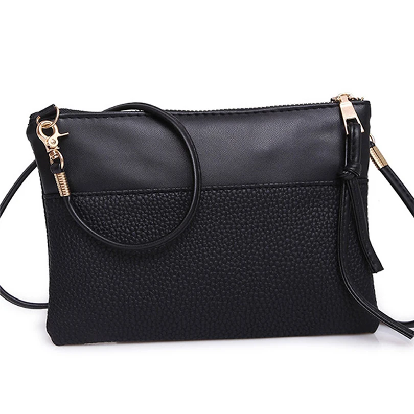 AOTIAN женские сумки-мессенджеры, модная сумка на плечо, сумка-тоут, Дамский кошелек для монет и телефона, маленькие квадратные сумки A30 - Цвет: Черный
