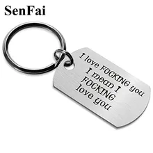 Senfai Custom Keychain Personalized Engraved Any Font for women men Key chain Bag Car Charm Ring Holder Decoration Jewelry Gift