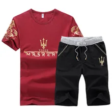 M-4XL Summer Men's Sets T Shirts+shorts Two Pieces Sets Letter print Tracksuit Male 2019 Casual Tshirt Gyms Fitness trousers men M-4XL Summer Men's Sets T Shirts+shorts Two Pieces Sets Letter print Tracksuit Male 2019 Casual Tshirt Gyms Fitness trousers men