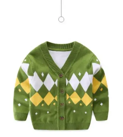 Хлопковый свитер для малышей 0-1 лет; кардиган с воротником для новорожденных; трикотажное утепленное пальто - Цвет: see chart