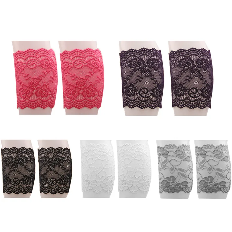 5 Pairs Sexy Women Stretch Soft Lace Boot Cuffs Multicolor Elastic