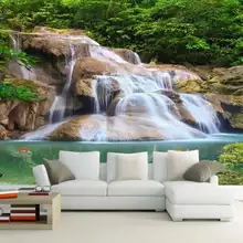 Пользовательские 3D фото обои огромный водопад настенные наклейки для гостиной спальни Виниловые настенные украшения гостиной