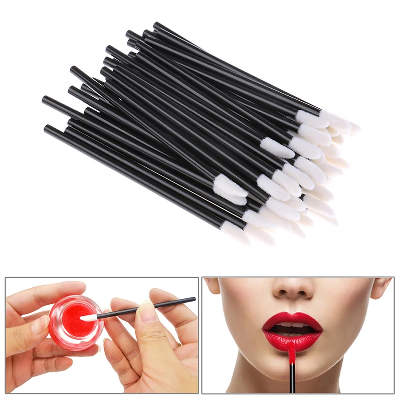 100pcs Maquillage Mascara Wands Lip Brush Pen Cleaner Cleaning Eyelash