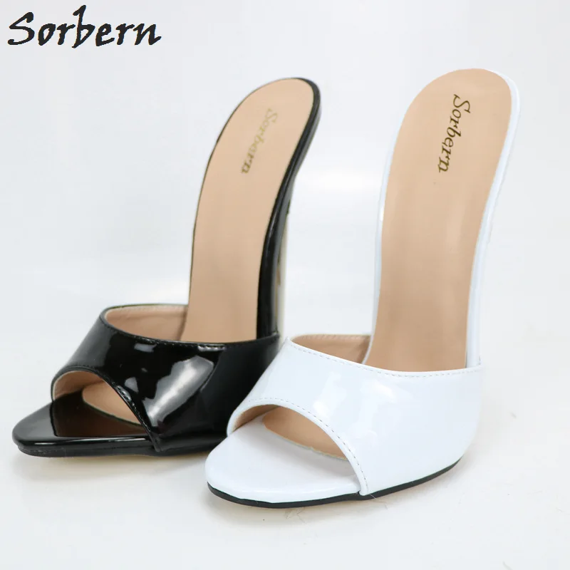 

Sorbern Women Sandals Slippers Peep Toe Plus Size Unisex Large Size 36-46 High Thin Metal Heels Cheap Modest Fashion Sandals