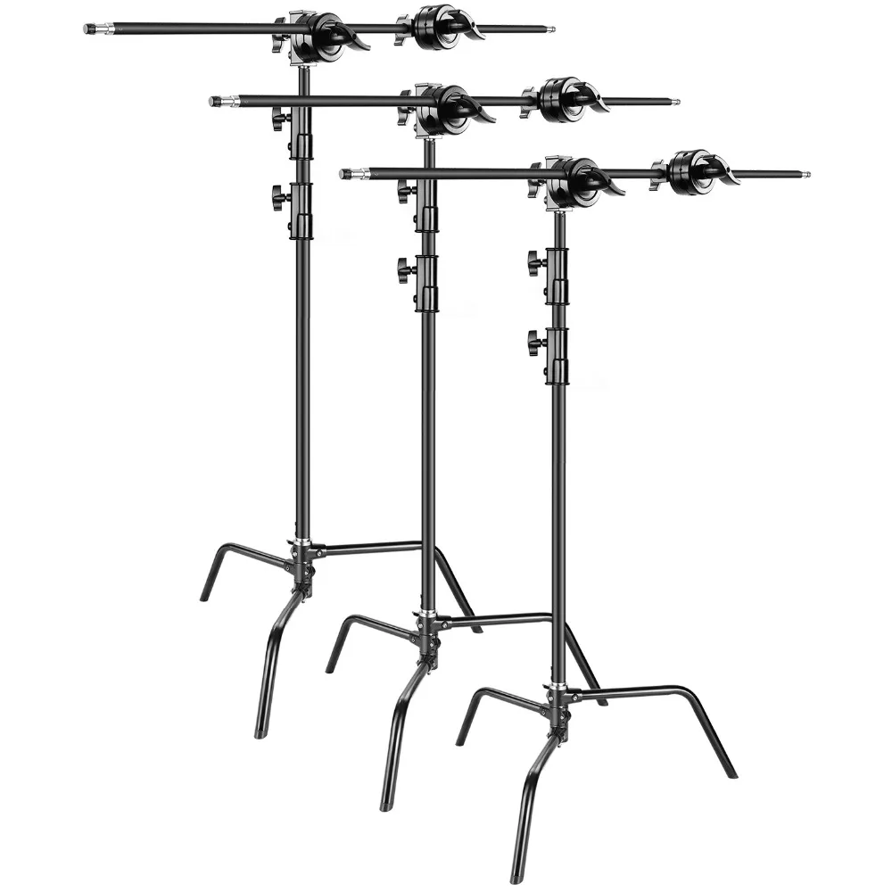 

Neewer 3-pack Heavy Duty Light Stand C-Stand - Max. 10 feet/3 meters Adjustable with 3.5 feet Holding Arm and Grip Head