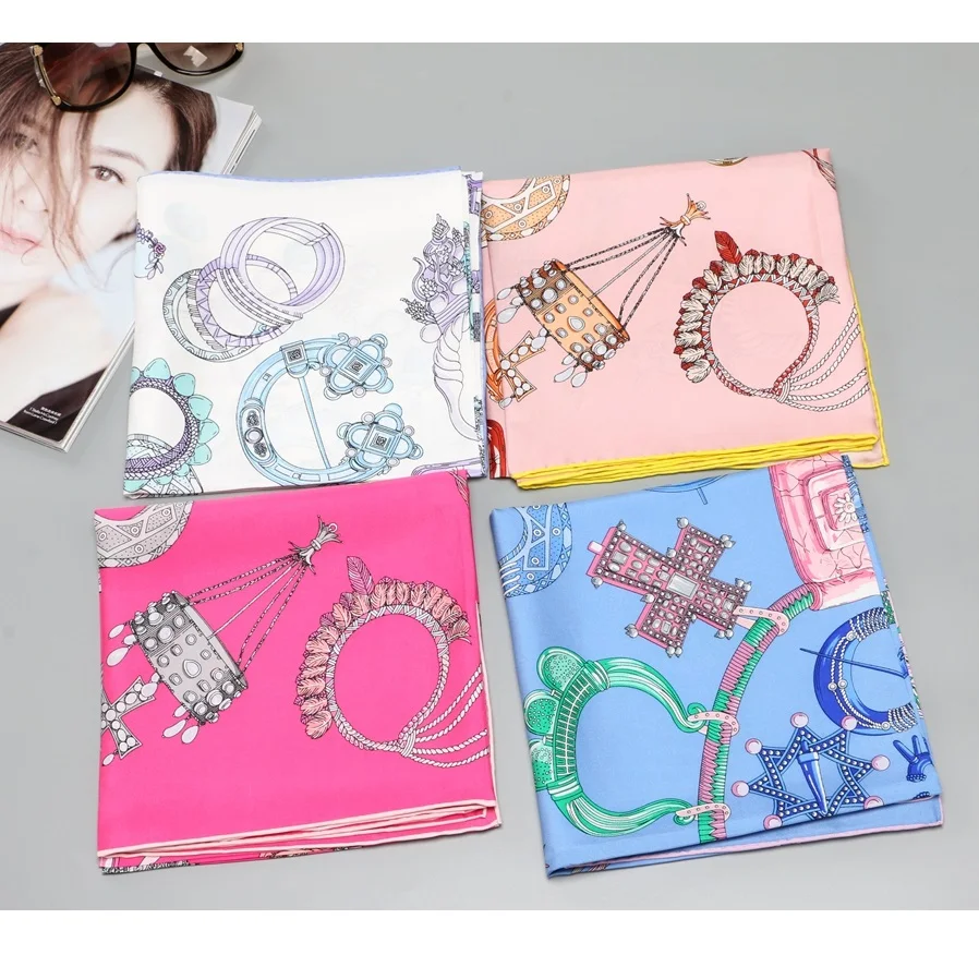 

Women 100% Twill Silk Scarf Hijab Head Scarves for Hair Wrapping 35" Ladies Perfect Gifts