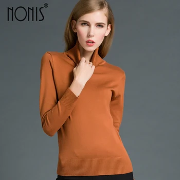 

Nonis Basic Women Knitted turtleneck long sleeve Sweaters Female thick warm Soft Pullovers Tops Lady 2020 winter Elastic Jumper