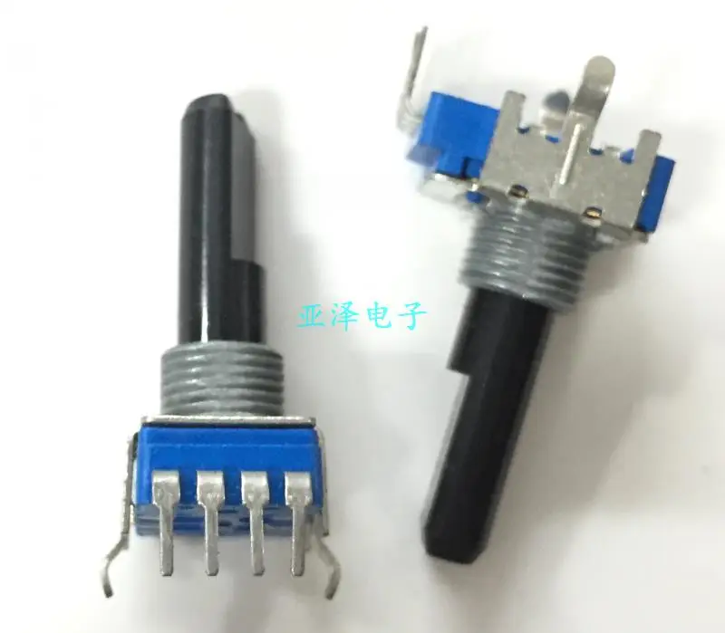 

2pcs RK11K type 4 pin single axial potentiometer B10K long 25MM amplifier four volume potentiometer