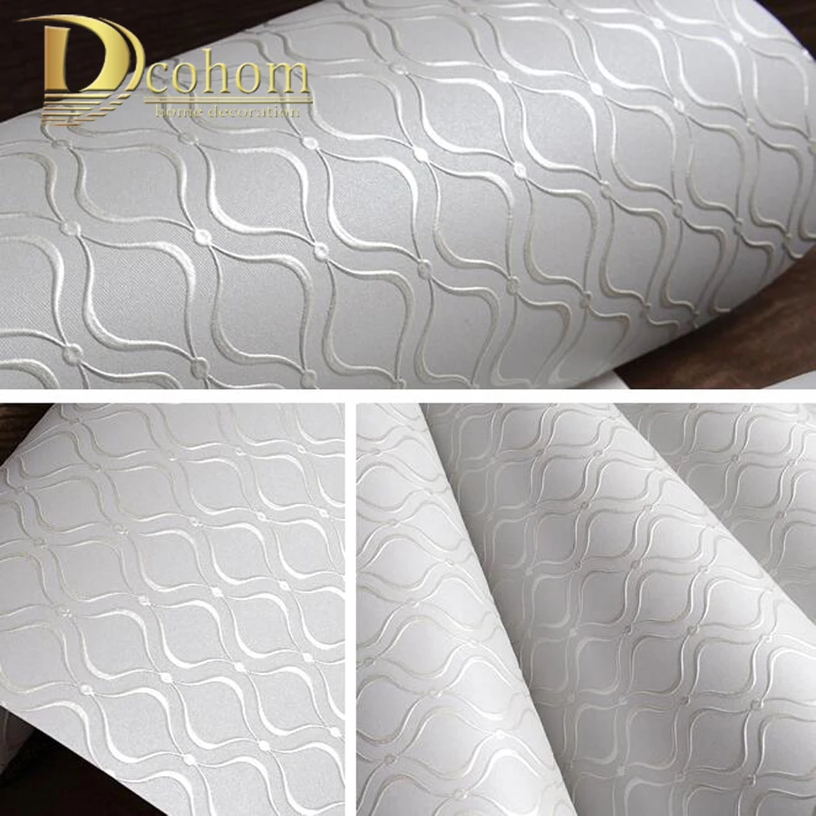 

Simple Beige Grey Textured Plaid 3D Modern Wallpaper For Walls Home Decor Wall paper Rolls For Bedroom Living room Sofa
