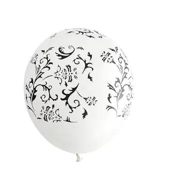 

100pcs/lot Damask Print Black & White 12" Qualatex Latex Balloons Birthday Wedding party Decoration Latex balloons Anniversary