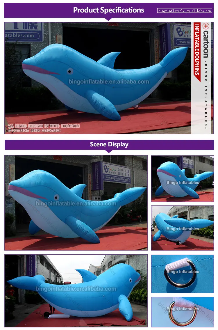 7 х 3 м дешевые надувные дельфины для проведения мероприятий-надувная игрушка