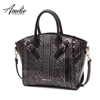 

AMELIE GALANTI Luxury Leather Women Handbags Hard PU Leather Fashion Lady Geometric Pattern Messenger Bags Embossing Women Bags