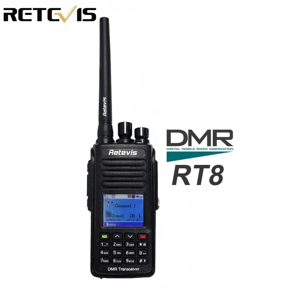 

DMR Radio Digital Walkie Talkie Retevis RT8 IP67 Waterproof UHF 400-480Mhz 5W Ham Radio Transceiver A9115