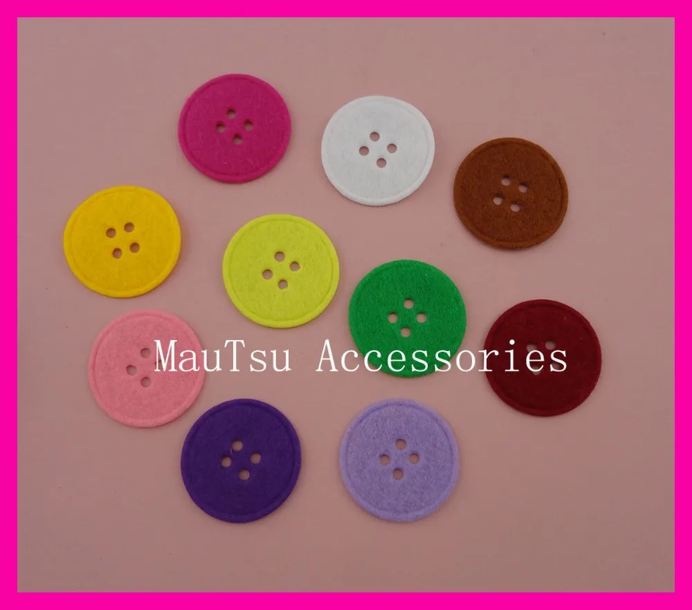 200 шт. разноцветные Круглые нашивки из фетра 3 8 см 1 5 дюйма с четырьмя отверстиями