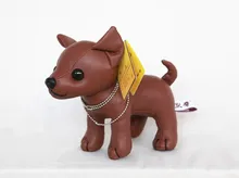 creative toy PU leather dog about 20cm black or brown Chihuahua plush toy Christmas gift h2921