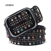 Genuine Leather Belts Hip-hop Style Belt For men Women Punk Style Rivet Belt Cool Jeans Belts Unisex Quality Guarantee