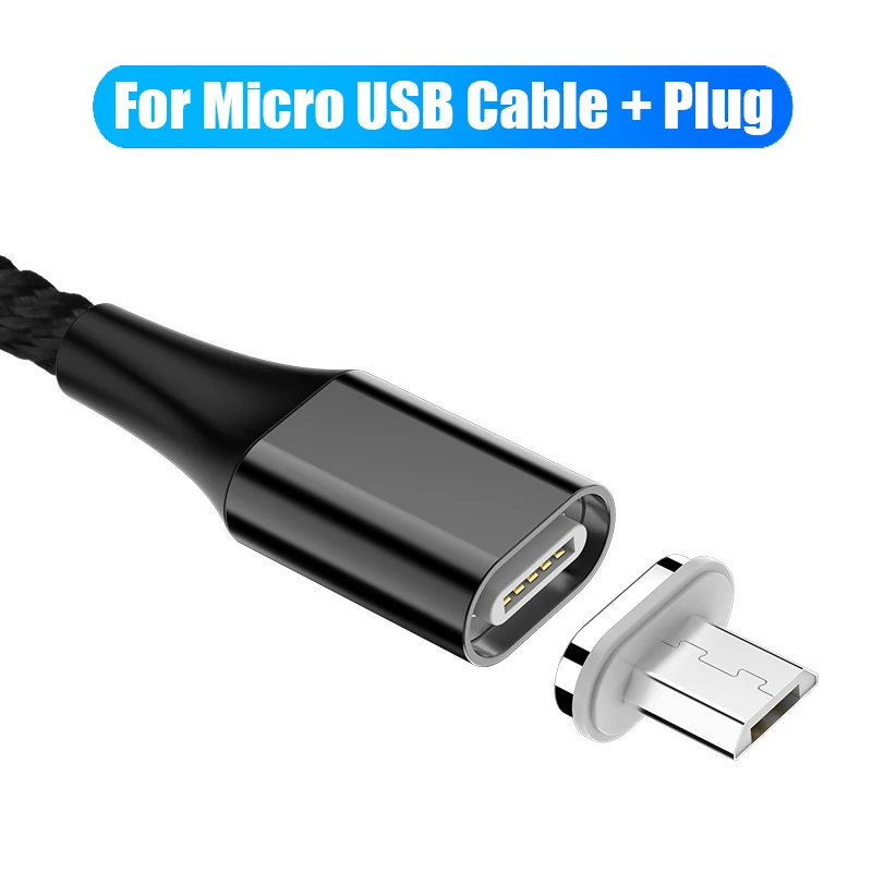 Магнитный usb-кабель для зарядки 5A type C Micro usb Cavo Magnetico быстрое зарядное устройство магнитный кабель для Xiaomi Mi3 Mi4 Mi5 huawei - Цвет: Black For Micro