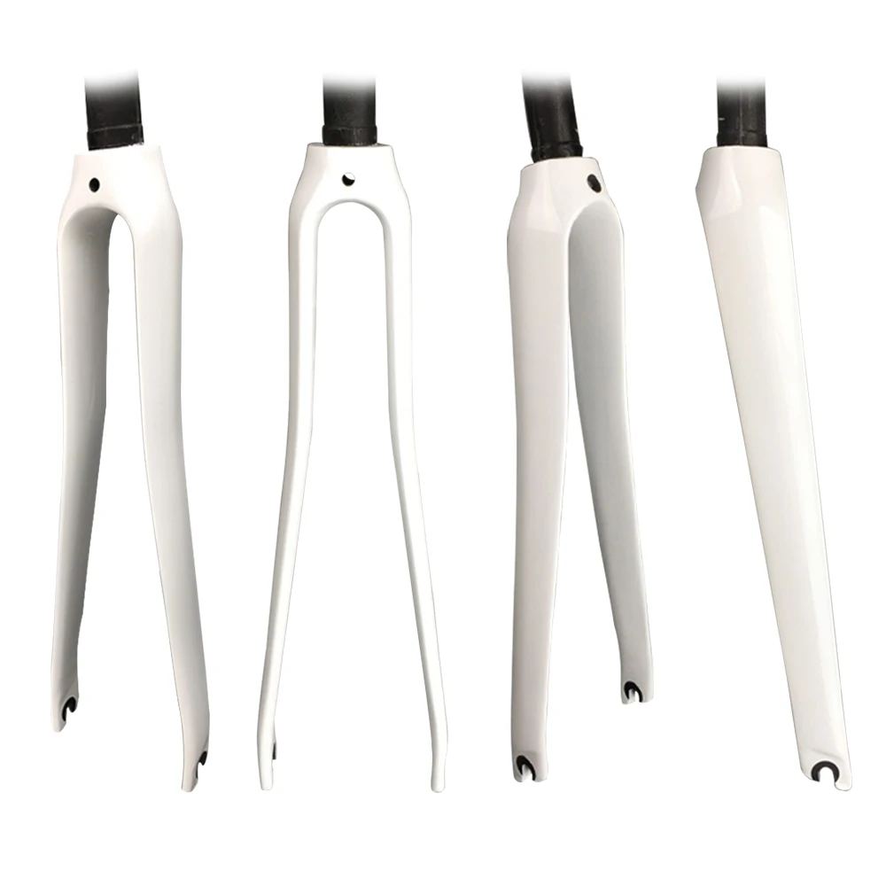

NO LOGO Top Quality Bicycle Fork Full Carbon Fiber Bicycle Bike Front Fork Cycling Road Bike 28.6mm white