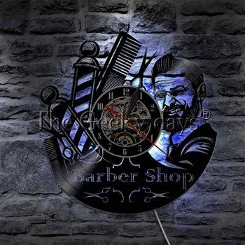 1 Stuk Kapper Teken Muur Horloge Led Opknoping Lamp Vinyl Record Wandklok Kapper Salon Haar Tools Decoratieve Verlichting 1 Stuk Kapper Teken Muur Horloge Led Opknoping Lamp Vinyl Record Wandklok Kapper Salon Haar Tools Decoratieve Verlichting