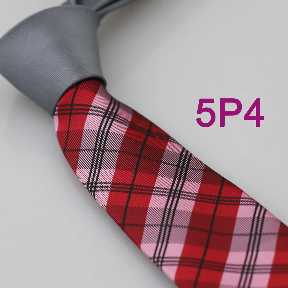Yibei Coachella связывает Тощий Tie Дизайн серый Узел Контрастность красный розовый черный Сетки шашки плед из микрофибры галстук узкий галстук