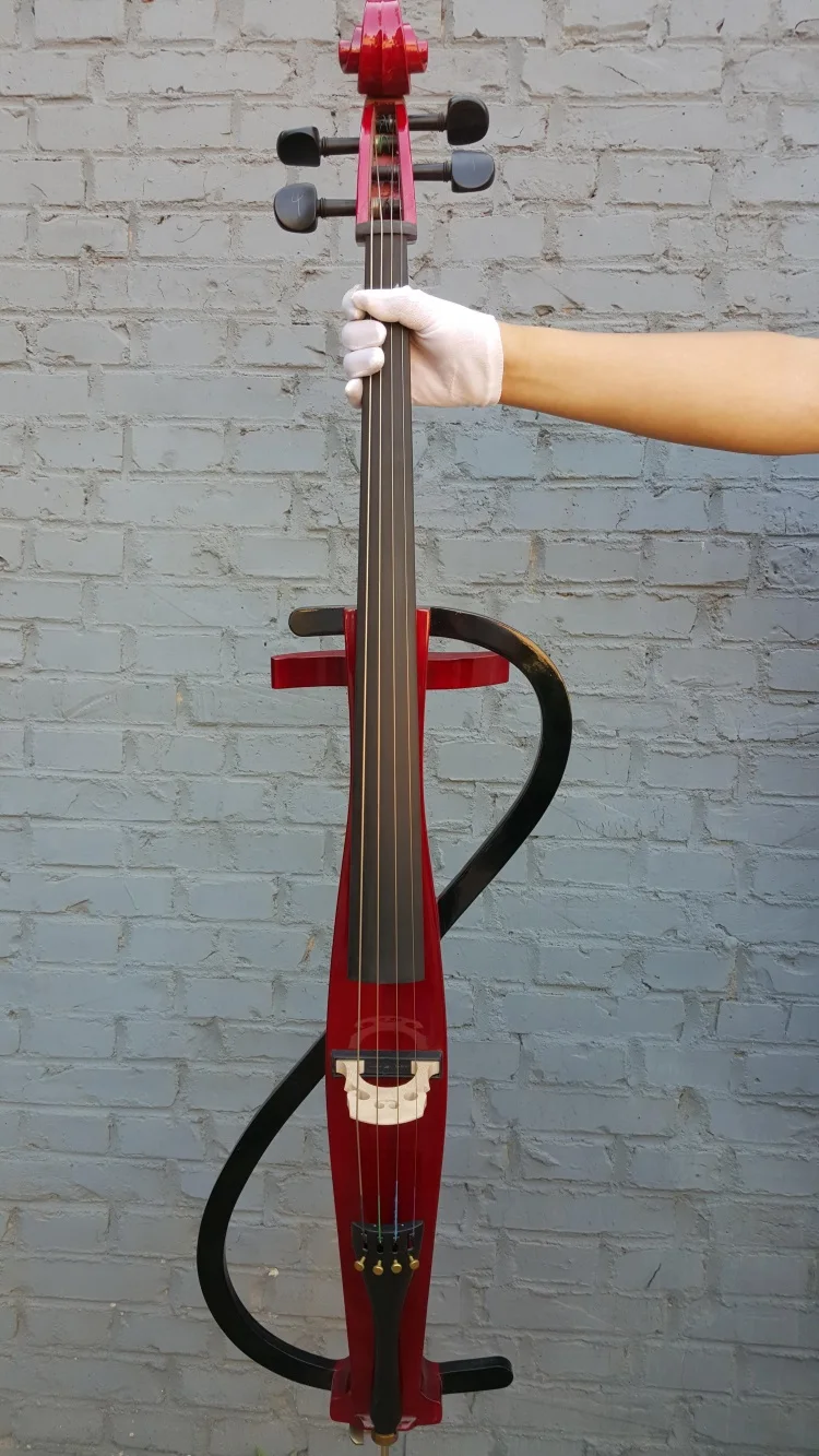 1707 4/4 New Electric Cello Solid Wood Body silent Purple cello Bag Rosinelectric cellocello