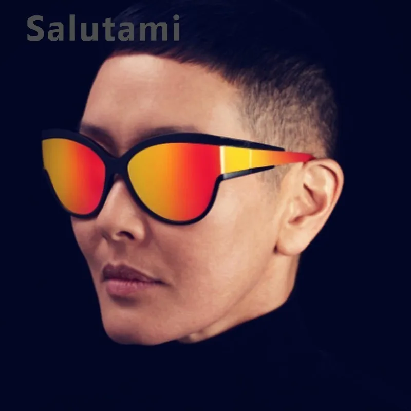 

Colorful Lens Red Blue Mirror Sunglasses For Men 2019 Vintage Round Brand Sun Glasses Women Sexy Cat Eye Eyewear Ins Hot Shades