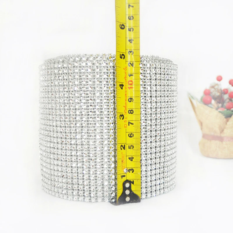 91.5cm Crystal Ribbons Mesh Trim Bling Diamond Wrap Cake Roll Tulle For Party Wedding Decoration Event Party Supplies