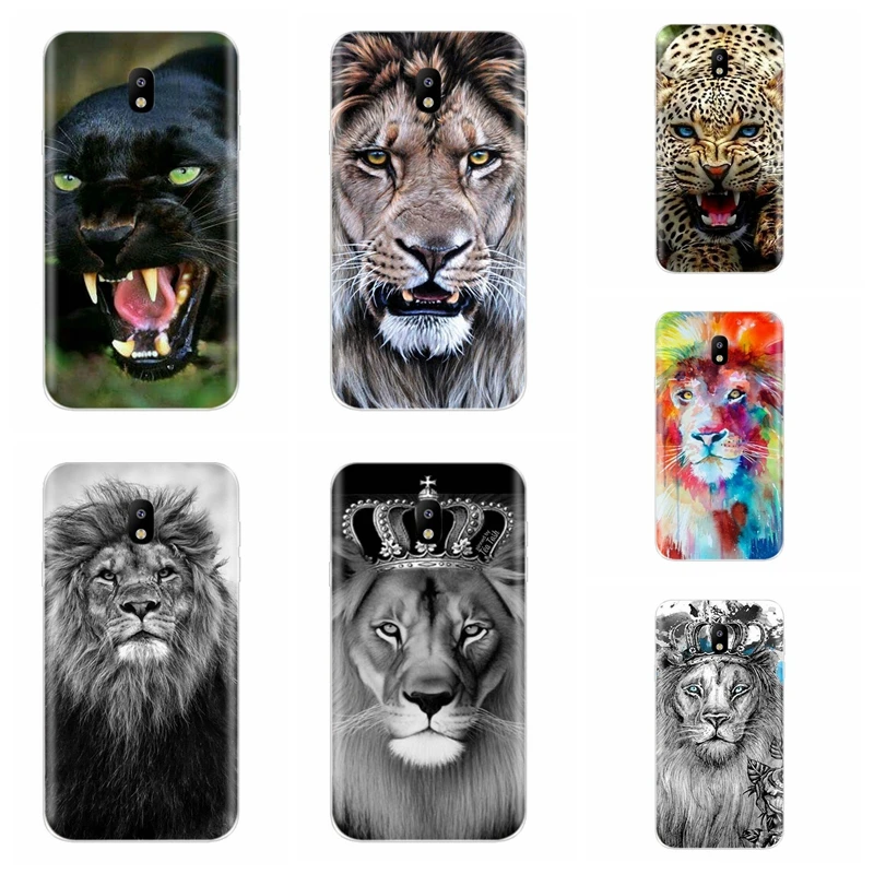 Soft TPU Case For Samsung Galaxy J1 J2 prime J3 J4 J5 J6 J7 2016 2017 2018 Silicon Pattern Cover Lion leopard AE106 |
