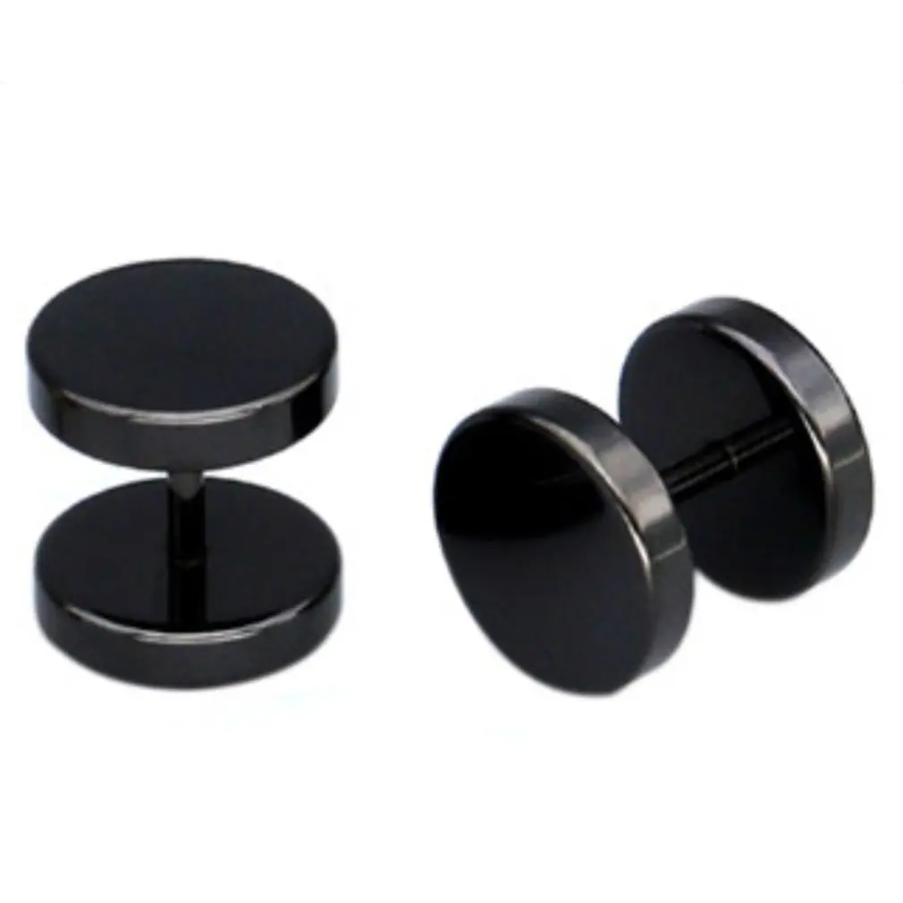 

Korean Men's Earrings Medical Titanium Steel Ear Bone Nail Punk Color Round Dumbbells Female Earrings