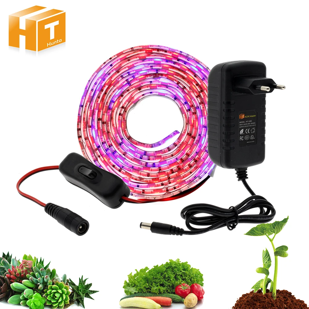 

LED Grow Lights DC12V Growing LED Strip Plant Growth Light Set with Adapter and Switch.