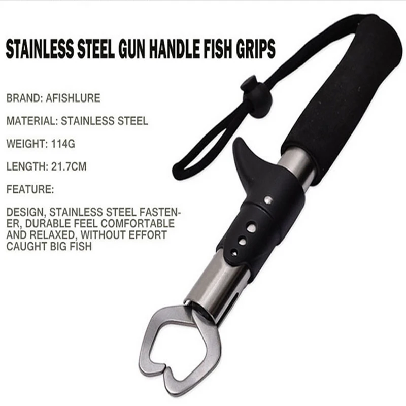 

1pcs 21.5cm/115g Stainless Steel Fish Grip Durable Fishing Line Cutter Scissors Fishing Hook Remover Handy Fishing Tackles