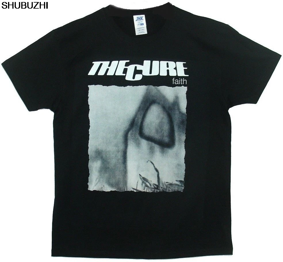 Черная Мужская футболка The Cure Faith с рукавами модная забавная в стиле Харадзюку