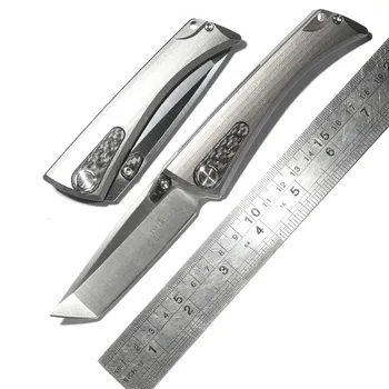 

TWO SUN TS80 Folding knife ball bearing D2 blade Titanium handle Tactical hunt outdoor camping survival pocket Knives EDC tools